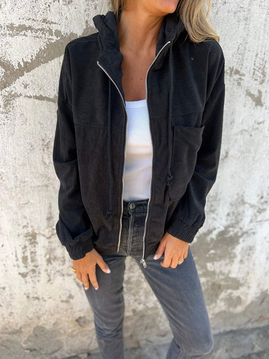 Veste à Capuche en Velours Ella
