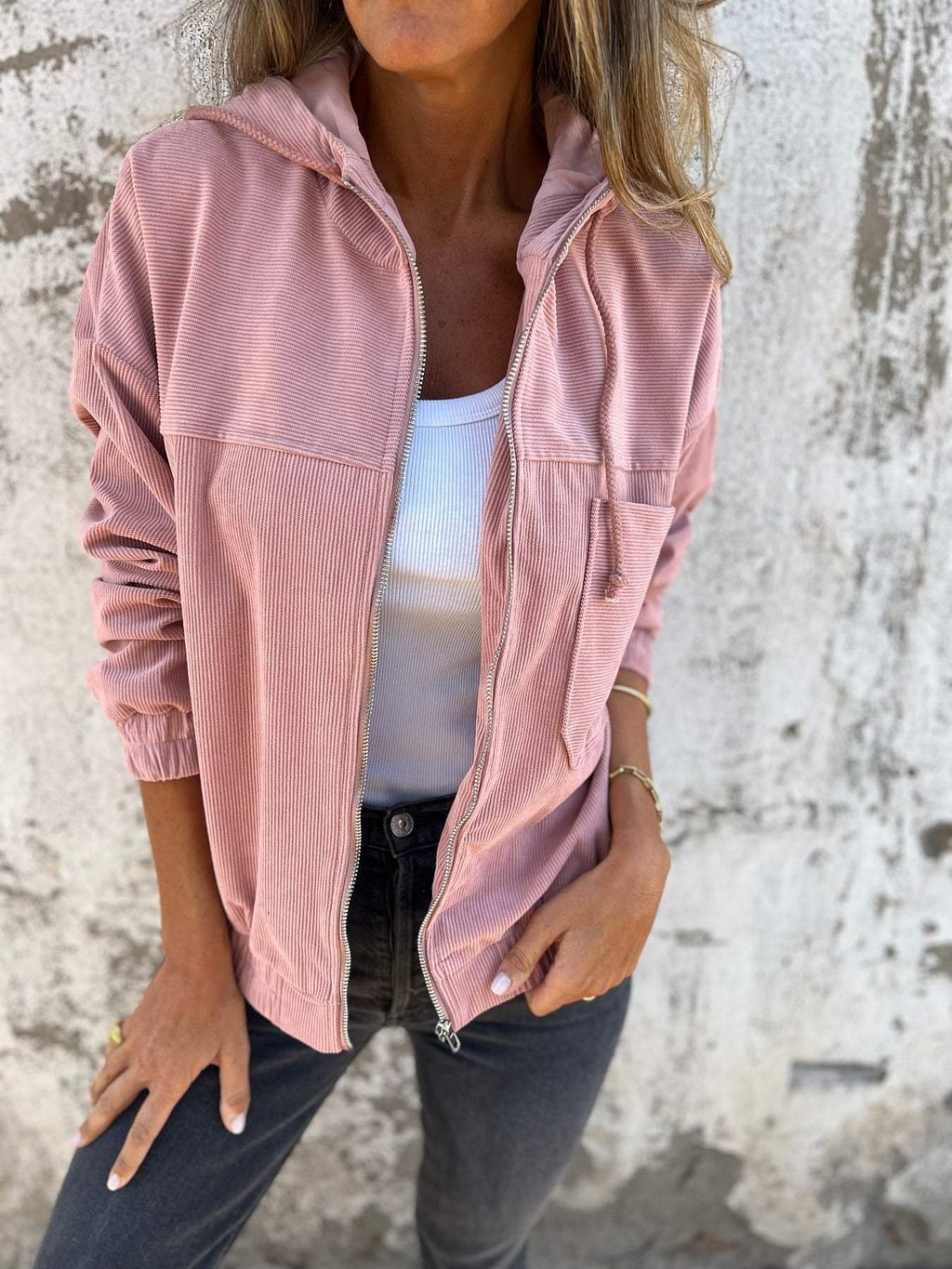 Veste à Capuche en Velours Ella