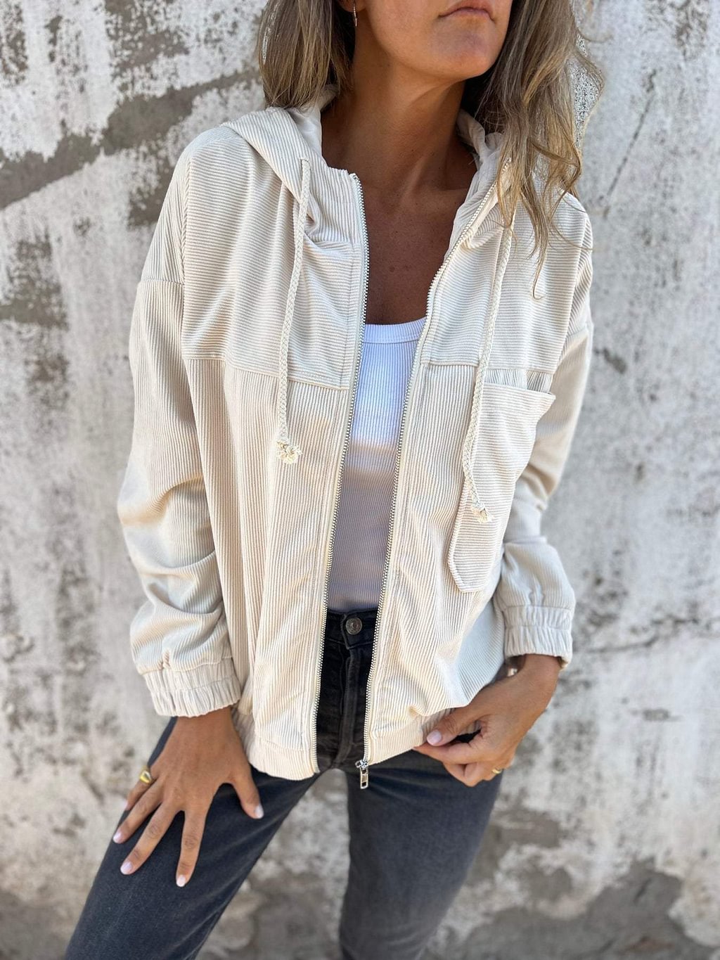 Veste à Capuche en Velours Ella