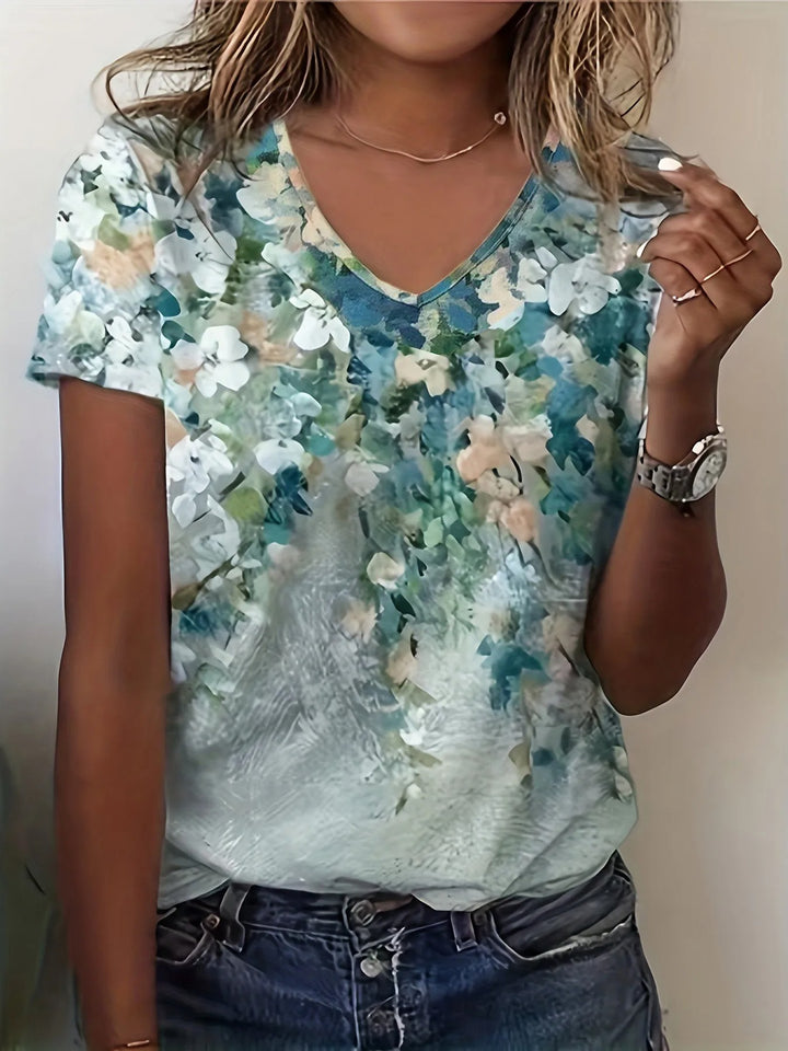 T-shirt Femme Fleuri Rose – Elenparis
