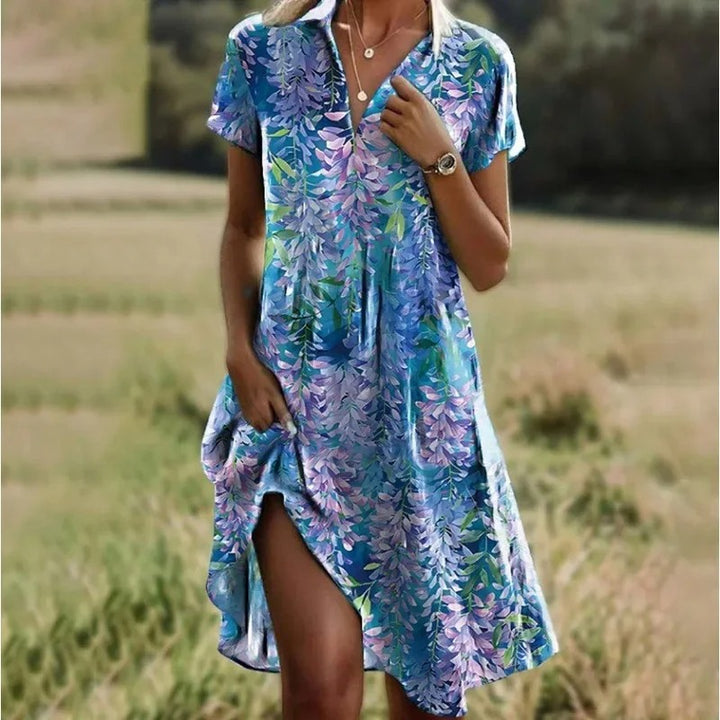 Robe Bohème Feuilles Vintage