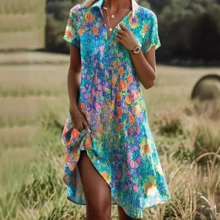 Robe Bohème Feuilles Vintage