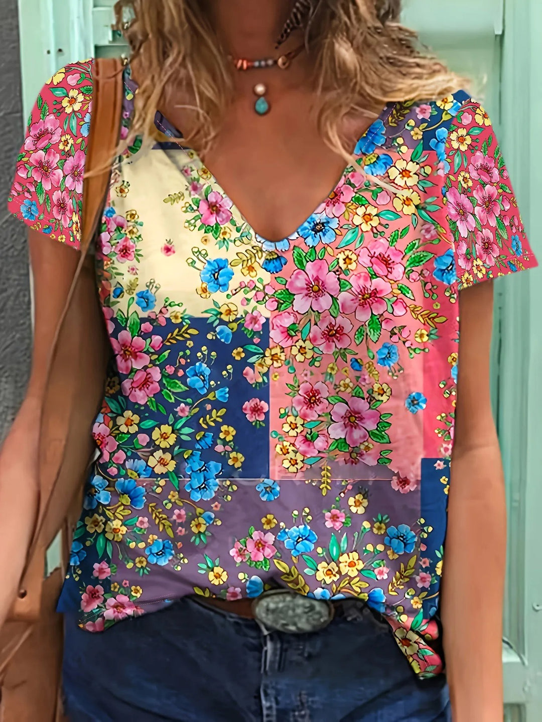 T-shirt Femme Fleuri Rose – Elenparis